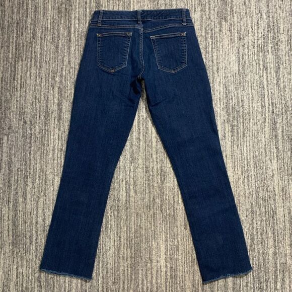 Gap 1969 Women’s Sexy Boot Blue Jeans Size 27xL Raw Hem Dark Wash Low Rise - Picture 9 of 9
